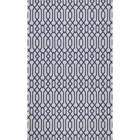 Flowers First 4 x 6 ft. Martha Stewart Contemporary Rectangle Flat Weave Rug Blue & Grey FL1909580